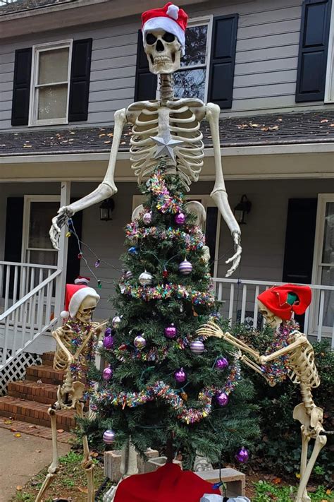 Huge Home Depot Skeleton Haunts Thanksgiving Christmas Displays