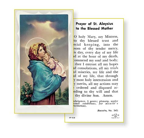 Prayer To The Blessed Mother Holy Card 100 Pack Buy Religious