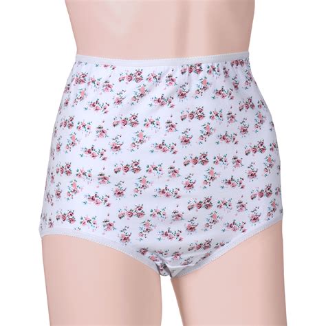 Womens Printed Floral Assorted Elastic Leg Briefs 6 Pack Support Plus