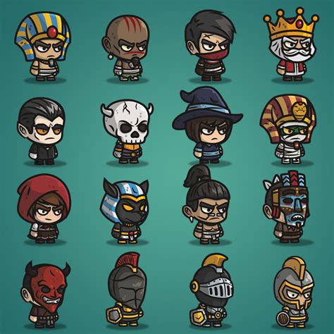 Artstation Chibi Medieval Character Sprite 40 Packs Game Assets