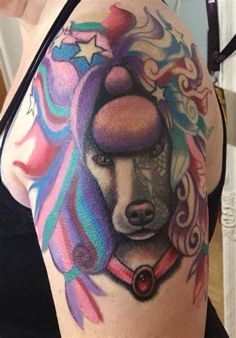 Gorgeous Standard Poodle Tattoo By Krista Herzog Tattoo Artist With