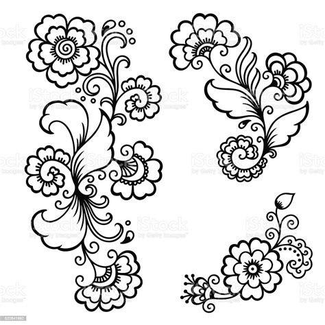Henna Tattoo Flower Templatemehndi Stock Vector Art And More Images Of