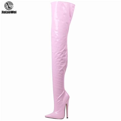 Jialuowei Fetish Thigh High Boots Women Inch Cm Extreme High Heels Sexy Stiletto Thin Heel