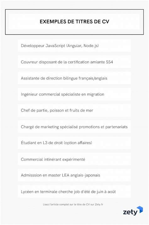 Titre Cv 20 Exemples Dintitulés à Mettre Dans Un En Tête