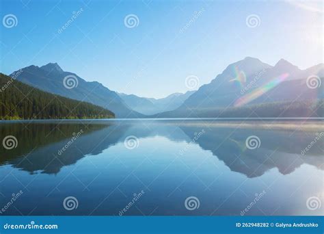 Bowman Lake Stock Photo Image Of Recreation Nature 262948282