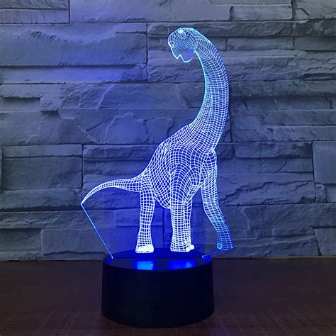 Led Dinosaur 3d Night Lamp Brachiosaurus Acrylic Optic Lights Decor