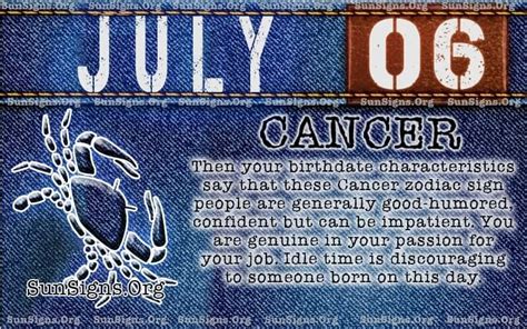 July 6 Zodiac Horoscope Birthday Personality Sunsignsorg