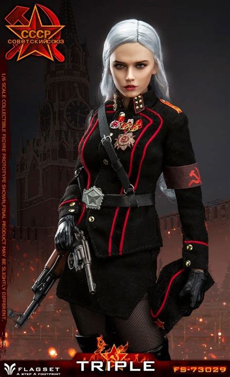 Katyusha Red Alert Soviet Female Officer Flagset 16 Scale Figure
