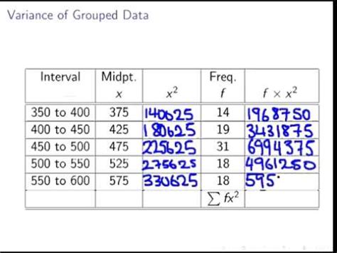 There is one way to deal with grouped data. Grouped Data Variance (Introductory Statistics) - YouTube