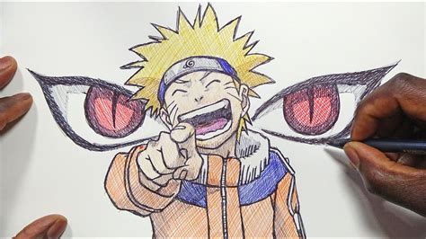 Live Naruto Uzumaki Sketch Ballpoint Pen Demoose Art Youtube