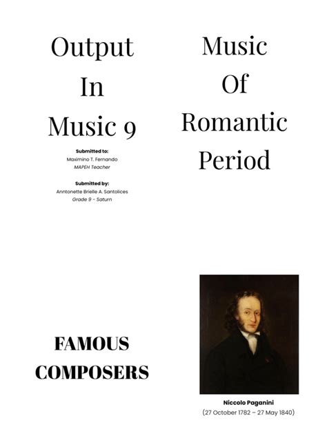The Music Of The Romantic Period Famous Composers And Their Works Pdf