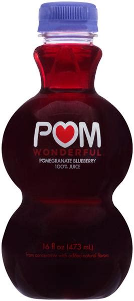 Pom Wonderful Pomegranate Blueberry 100 Juice 16 Fl Oz Bottle Hy