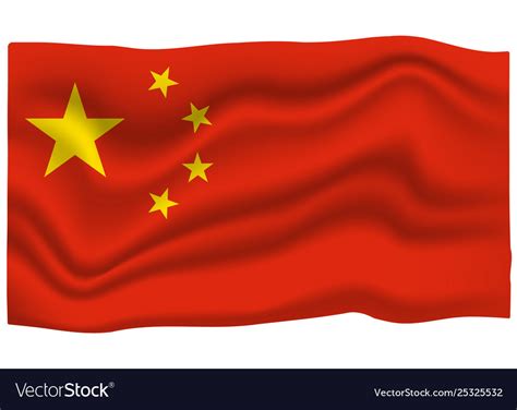 China Flag Icon National Flag Banner Cartoon Vector Image