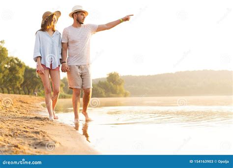 Beach Couple Walking On Romantic Travel Honeymoon Vacation Summer