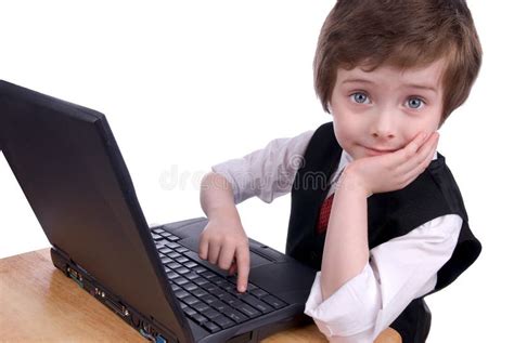 Boy On A Laptop Computer Stock Photo Image Of Business 2092104