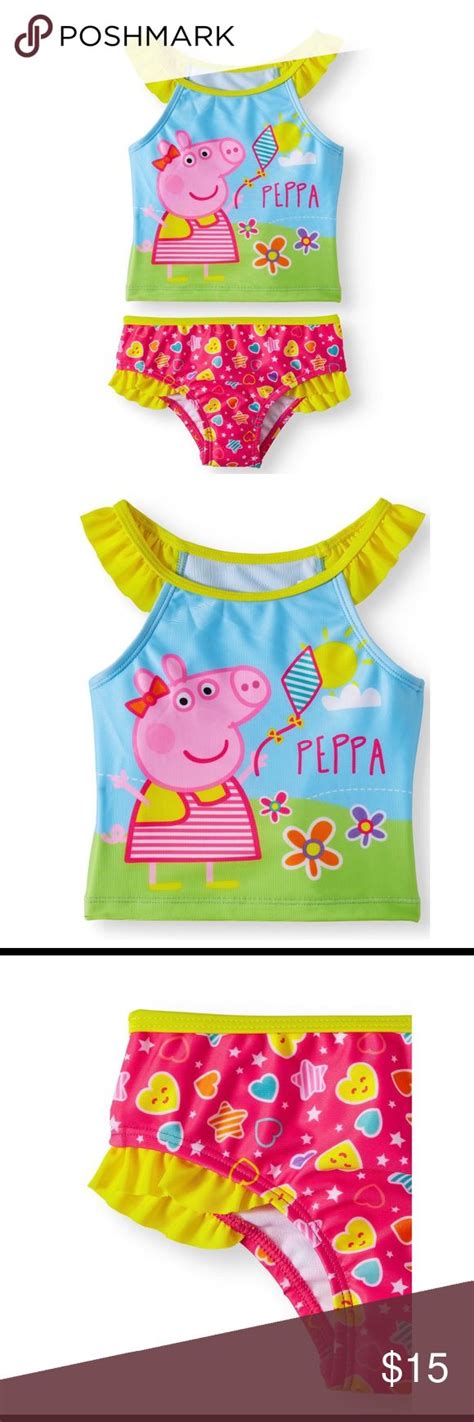 Nwt 3t Peppa Pig 2 Piece Swim Suit Toddler Girl Toddler Bathing