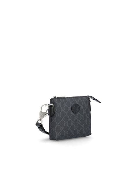 Gucci Gg Supreme Zipped Messenger Bag In Black For Men Lyst