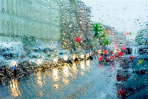 Bad Weather Rain Street Traffic Stock Photo Image Of Storm