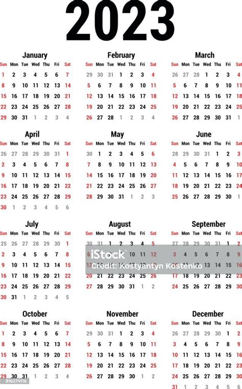 Calendar For 2023 Stock Illustration Download Image Now Istock