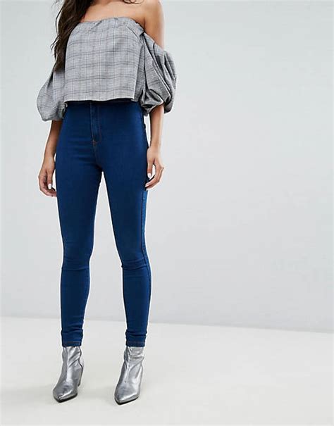 Missguided Vice High Waisted Super Stretch Skinny Jeans Asos