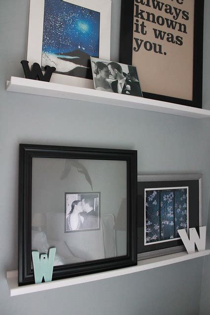 So if you're going to set things on a dresser and not hang anything on the wall behind it, you need to make sure to use objects of varying height. Wall Shelves in Bedroom » Decor Adventures