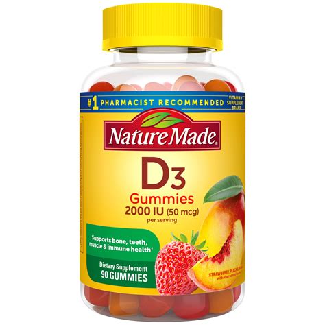 Nature Made Vitamin D3 90 Gummies Vitamin D 2000 Iu 50 Mcg Vitamin