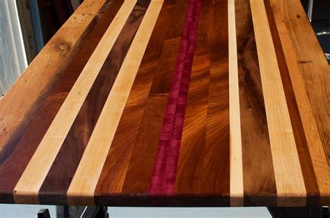 The slightly rough surface and a clear lacquer finish highlight the wood grain's natural beauty. Hand Made Reclaimed Wood Countertop, Custom Tabletop ...