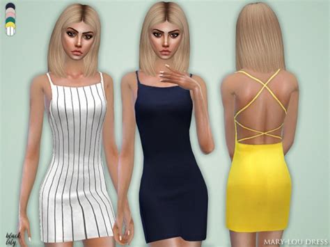 The Sims Resource Mary Lou Dress By Black Lily • Sims 4 Downloads