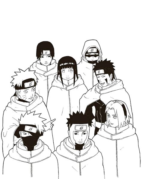 Eight Naruto Characters Coloring Page Download Print Or Color Online