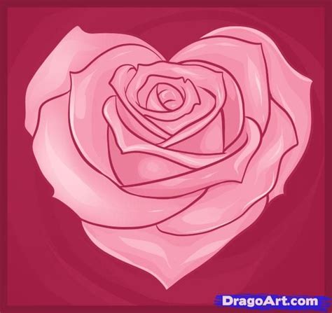 If possible color it gradually, which means, put the first layer in a lighter blue color. Heart With Rose Drawing at GetDrawings | Free download