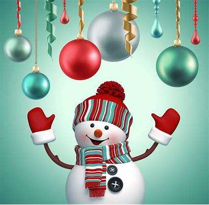 Merry Snowman Christmas 3d Decoration Balls Wallpapers