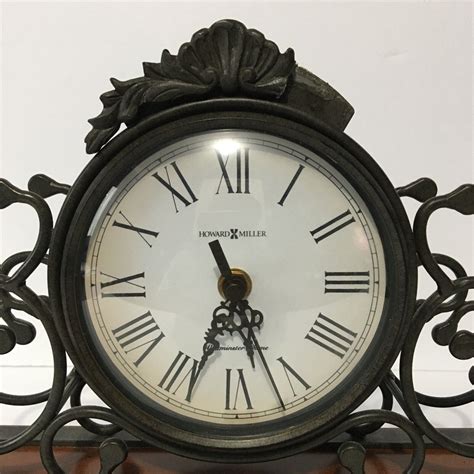 Howard Miller Adelaide Chiming Quartz Mantel Clock Wrought Iron And