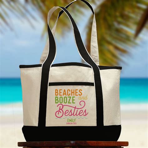 Personalized Beach Tote Bag For Bachelorette Womens Birthday Etsy