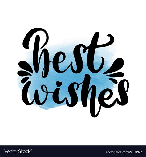 Best Wishes Lettering Greeting Card Royalty Free Vector
