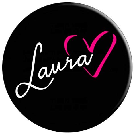 Laura First Name Calligraphy Hand Lettering Pink Heart Popsockets