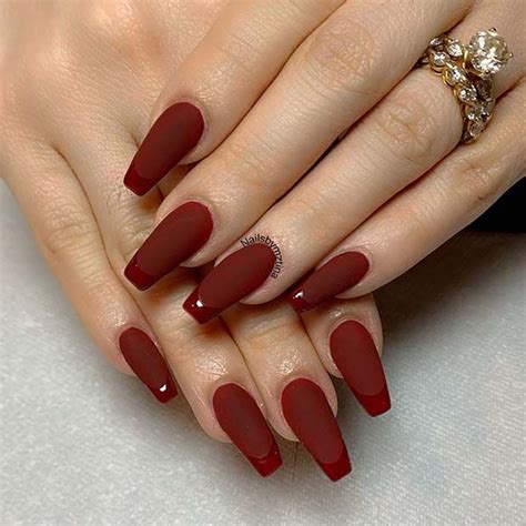 41 Pretty Ways To Wear Red Nails Page 4 Of 4 Stayglam Burgundy