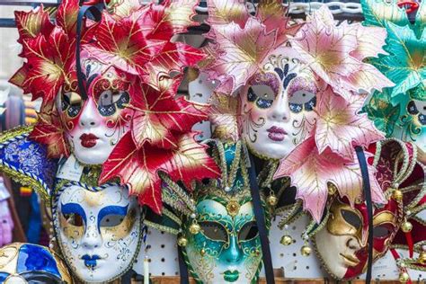 Colourful Masks Of The Carnival Of Venice Famous Festival Worldwide