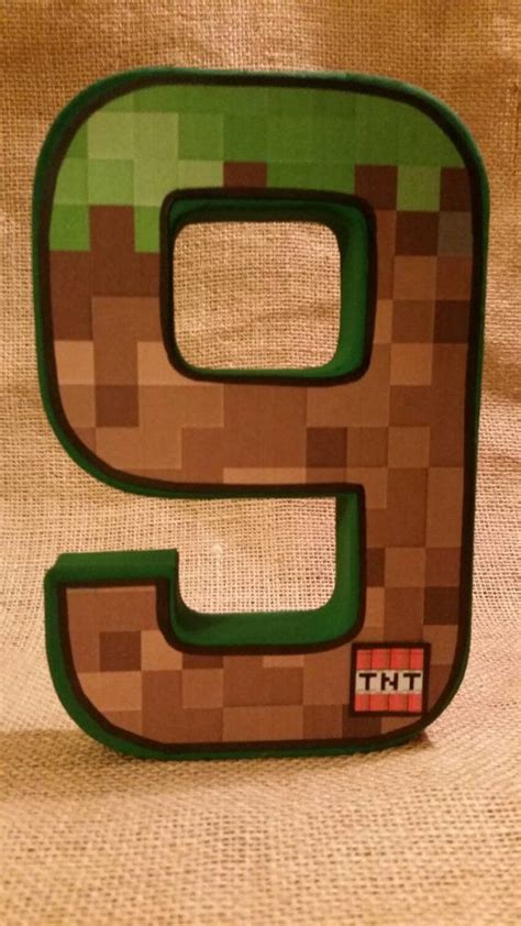Paper Mache 8 Minecraft Numbers Party Decor Party Decorations Paper