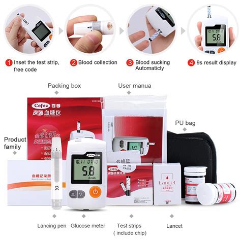Cofoe Yili Blood Glucose Monitor With Pcs Test Strips Pcs Needles