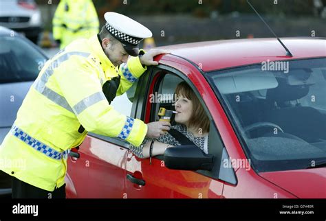 Police Stop Drivers In Glasgow As Part Of The Annual Festive Drink Drive Campaign As A Stricter