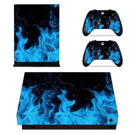 Blue Flame Xbox One X Skin For Xbox One X Console And Controllers