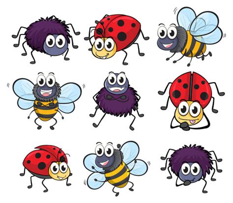 Funny Cartoon Insects Vector Set 07 Free Download