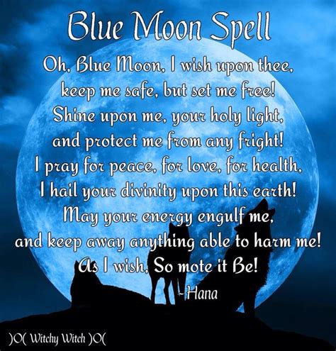 Blue Moon Spell Moon Spells Blue Moon Rituals Wiccan Spell Book