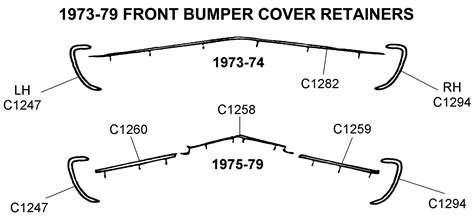 1973 79 Front Bumper Retainers Diagram View Chicago Corvette Supply
