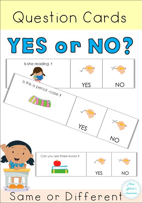 Questions which have an answer as yes or no are close ended questions because when the question is answered in yes or no, the conversation often ends. Yes or No Questions School | This or that questions ...