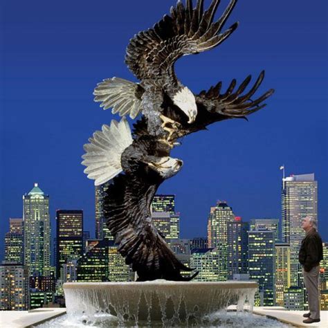 Majestic Courtship Eagle Fountain Monument Chester Fields Bronzes