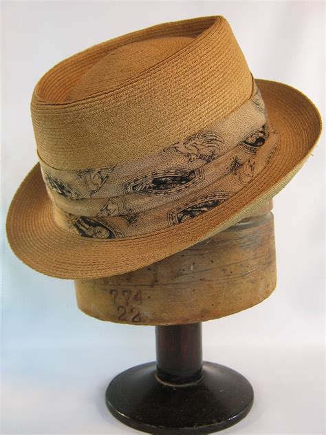 Vintage Hat Fedora Mens Straw Hat