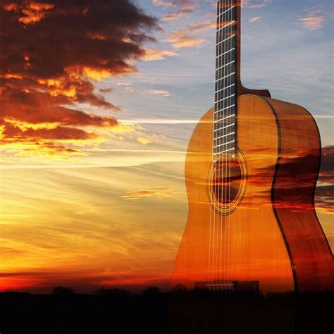 Sunset Guitar Serenade Square Photograph By Gill Billington Pixels