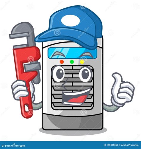 Plumber Air Cooler In The Cartoon Shape Stock Vector Illustration Of