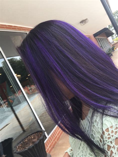 Purple Highlights 💜 Hair By Kimberly Purple Hair Highlights Hair Color